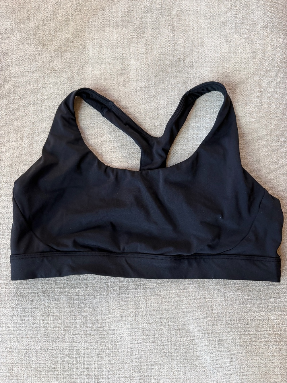 Athleta Black Racerback Sports Bra - Smooth Support